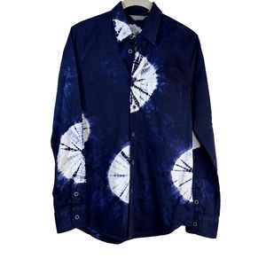 MOTHER Long Sleeved Reverse Tie Dye Shell Collared Button Up Shirt Womens XS